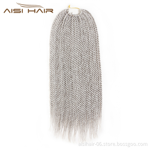 Aisi Hair 30 Roots Senegalese Twist Crochet Braid Hair Extensions Synthetic Braiding Hair Weaves for Women